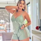 Baby doll feminino Antonela em microfibra e renda, lingerie confortável para dormir e usar em casa.