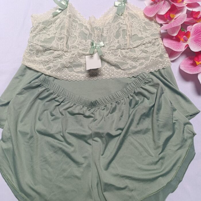 Baby doll feminino Zara em microfibra e renda, lingerie confortável para dormir e usar em casa.
